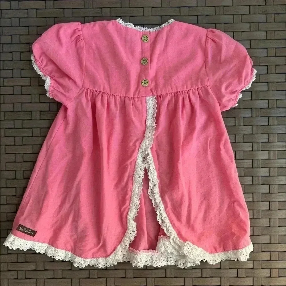 Matilda Jane Girls Sleepy Jean PJ Top Size 12 Pink/Lace White Brilliant Daydream